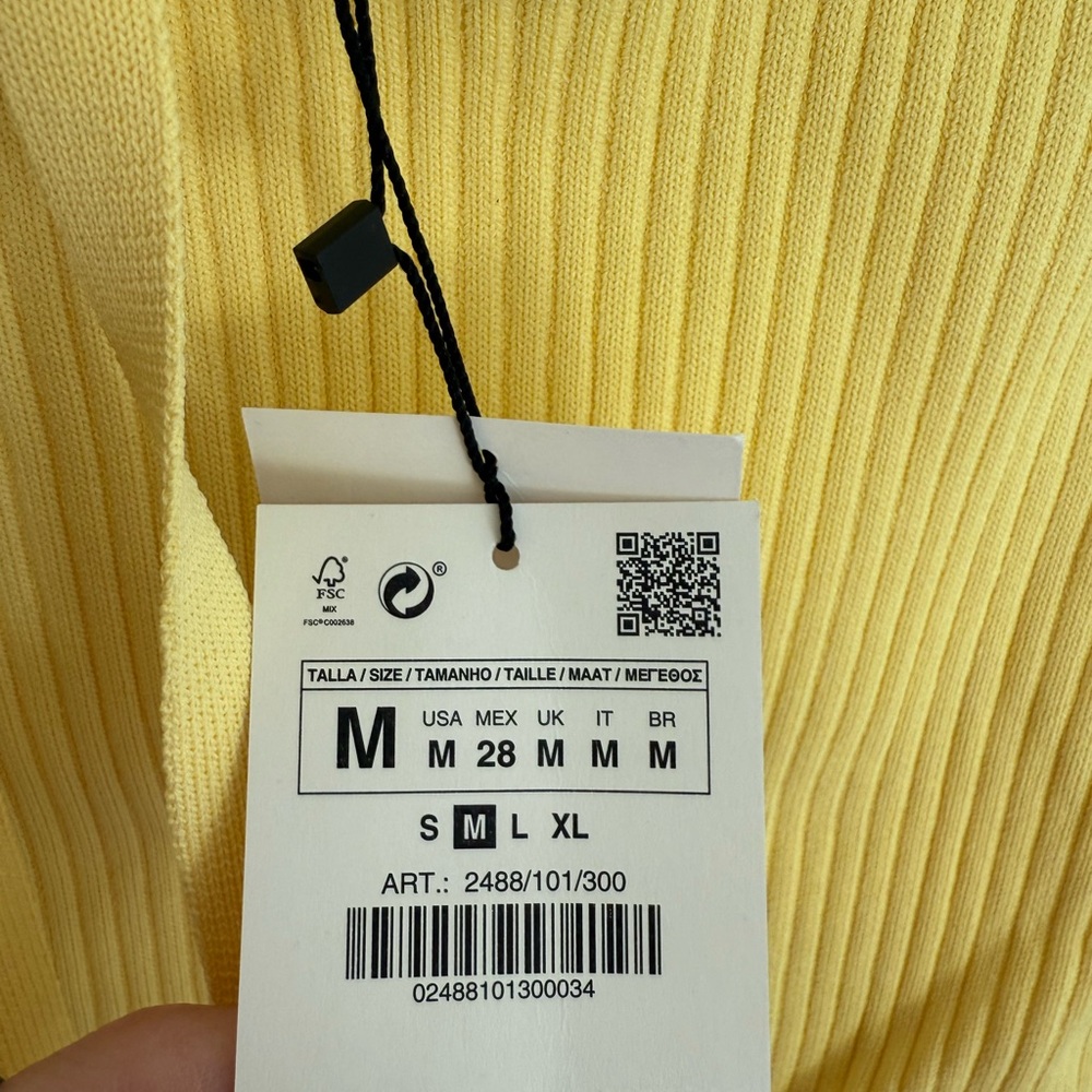 Zara Lemon Ribbed Dress - Picture 5 of 6